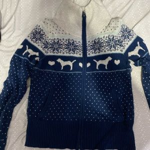 Victoria Secret PINK dog logo Fair Isle sw…